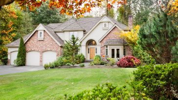 Suburban home in early Autumn as the leaves begin to turn