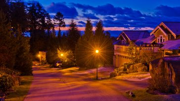 Fantastic glow luxury neighborhood at night