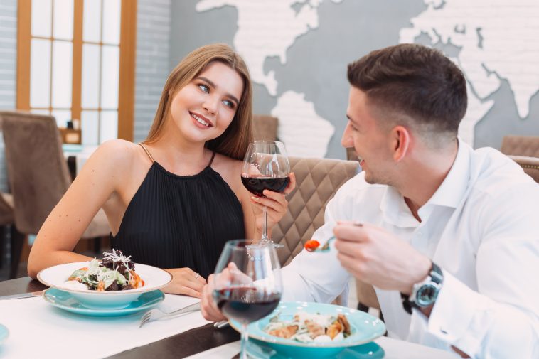 Beautiful couple in a restaurant