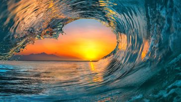 Sunset Sea water ocean wave