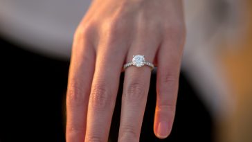 Engagement Ring On Woman's Hand During Sunset