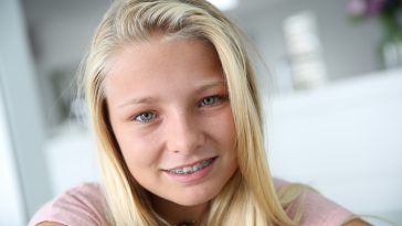 Portrait of young blond teenaged girl