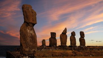 A platform with statues on Easter Island