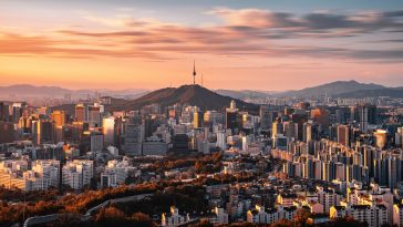 Seoul city Downtown skyline in Seoul, South Korea.