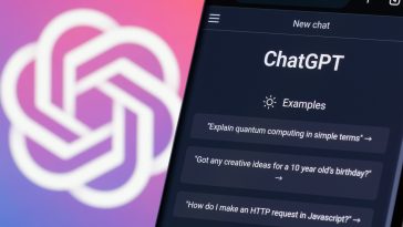 Portland, OR, USA - Dec 18, 2022: Webpage of ChatGPT, a prototype AI chatbot, is seen on the website of OpenAI, on a smartphone. Examples, capabilities, and limitations are shown before a new chat.