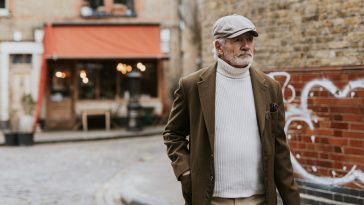 Stylish senior man in British village