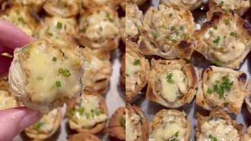 TikTok - @thechowdown - pictured above are Kasey's French onion dip cups