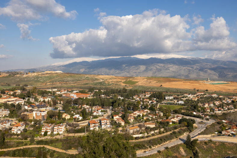 Scenic view of Metula town on a cloudy day, Israel