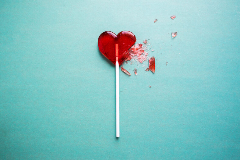 broken heart lollipop