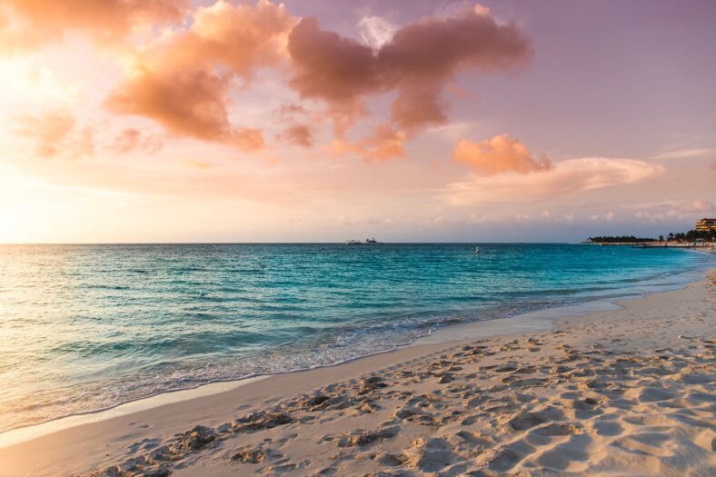 sunset on the beach at Turks & Caicos