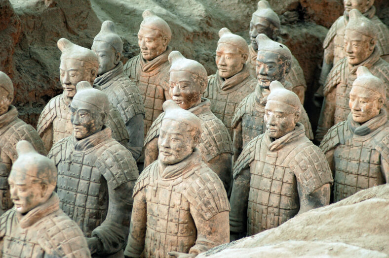 The ancient Terracotta Army of Qin Shi Huang near the city of Xian in Shaaxi province in China